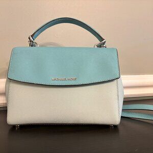 Michael Kors Ava Small Colorblock Saffiano Textured Leather Satchel